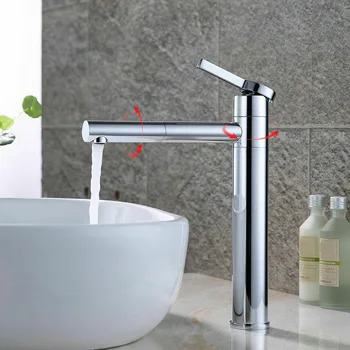 

Bathroom Basin Sink Tall Faucet Hot Cold Water Mixer Tap Sink Faucets J2Y