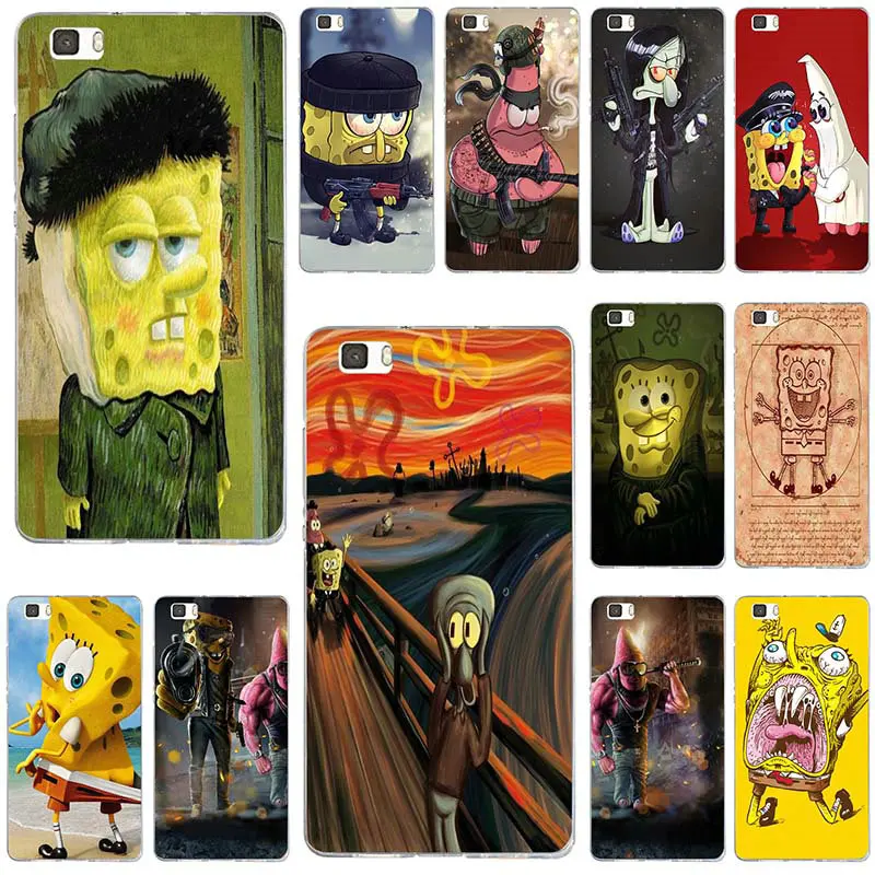 

Spongebob Squarepants Art Soft TPU Phone Case for Huawei P8 P9 P10 P20 P30 Mate 10 Lite 2017 Pro Honor 7 7A 7X 9 10