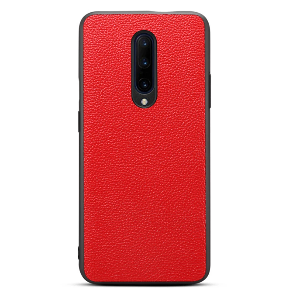 Red color Ретро Кожаный чехол для телефона OnePlus 7 Pro противоударный защитный чехол оболочка для OnePlus 6T 5T Мягкий ТПУ чехол для OnePlus 5 6 - Цвет: Red color