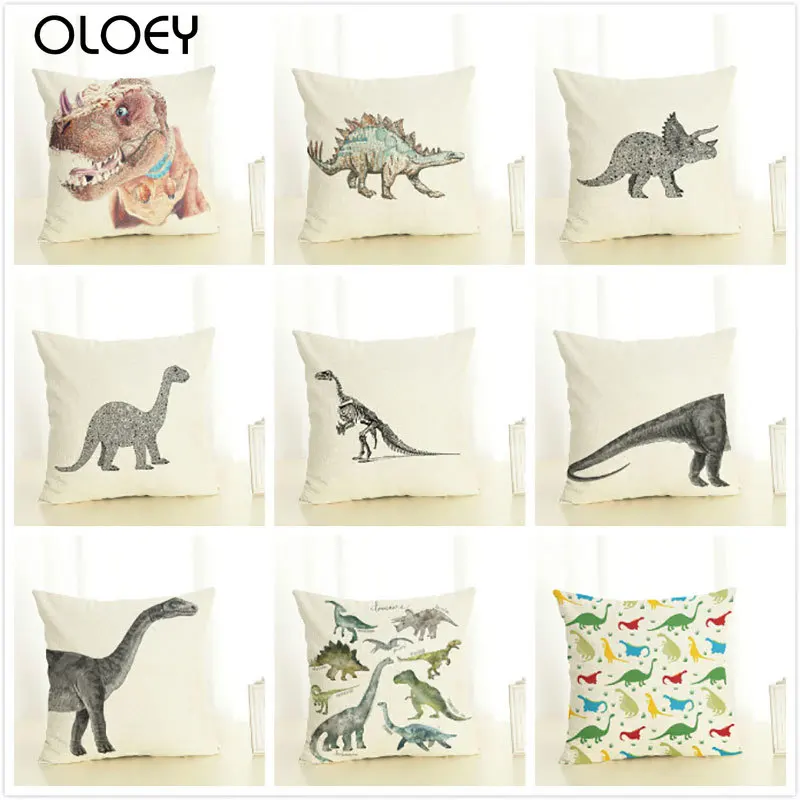 Cushion Cover 45x45cm Dinosaur Pillow Cases Home Decor Animals