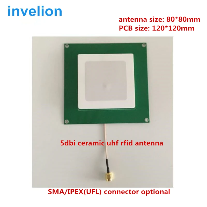 120*120 мм 5dbi RFID UHF керамическая антенна sma/ipex Разъем 865 МГц 915 для uhf rfid считыватель