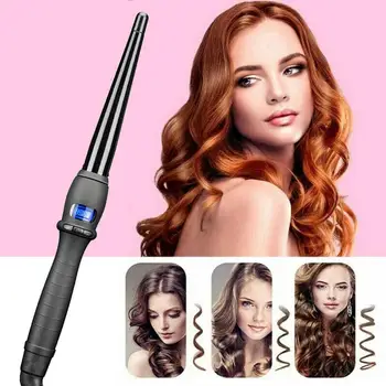 

LCD curlers conical curling iron single tube ceramic electric cone curly flower hair hair pear glaze J8G1