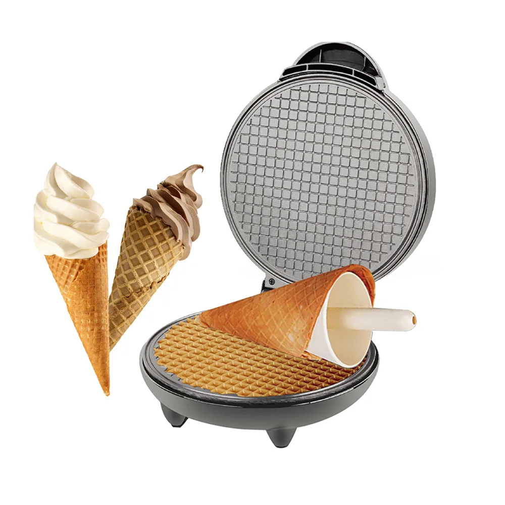 Electric Egg Roll Maker DIY Ice Cream Cone Machine Crispy Omelet Mold Crepe Baking Pan Waffle Pancake Pie Frying Grill Iron