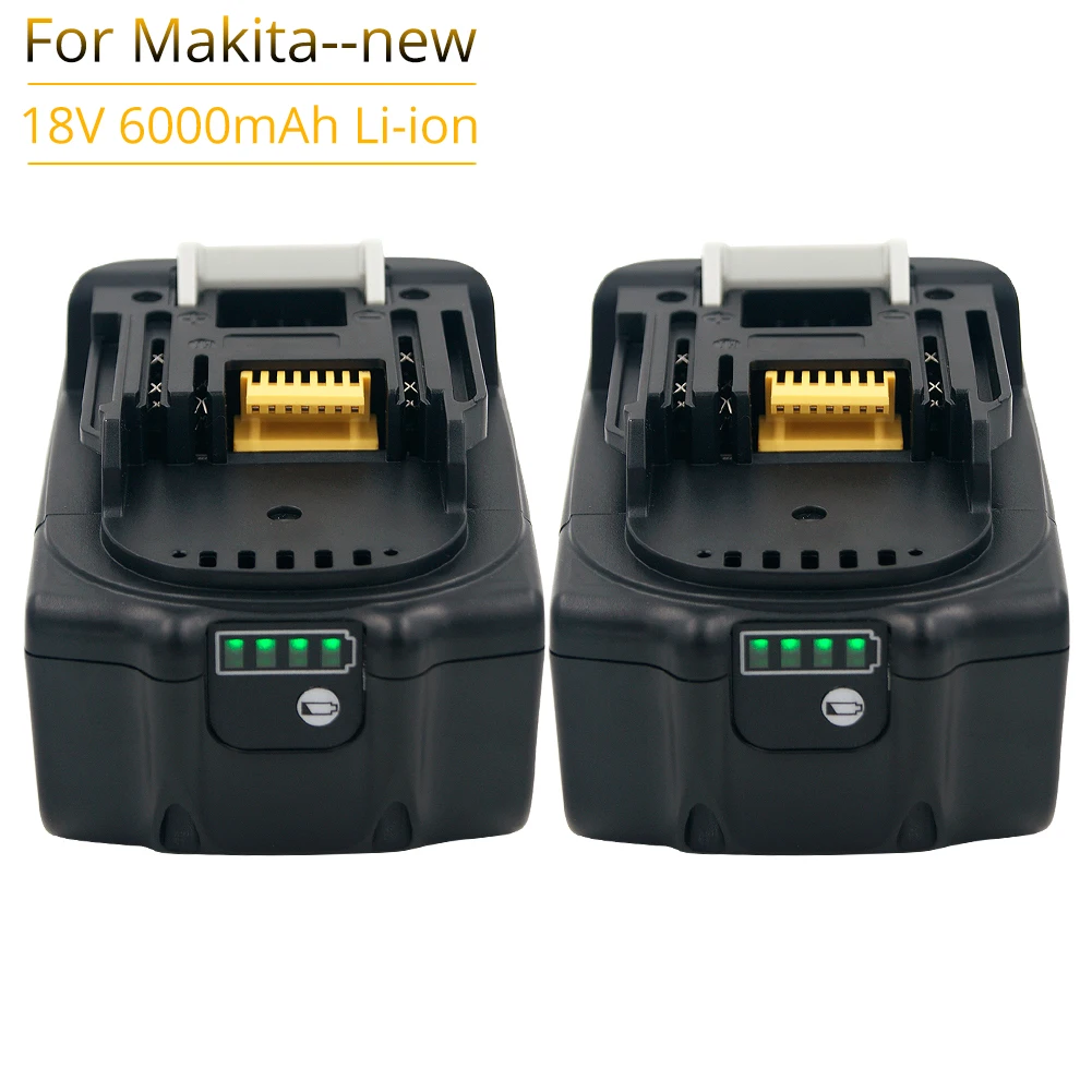 2 шт. умный защитный BL1860B 6000 мА/ч Батарея для Makita 18V 6.0Ah BL1860 BL1850 Bl1830 Перезаряжаемые