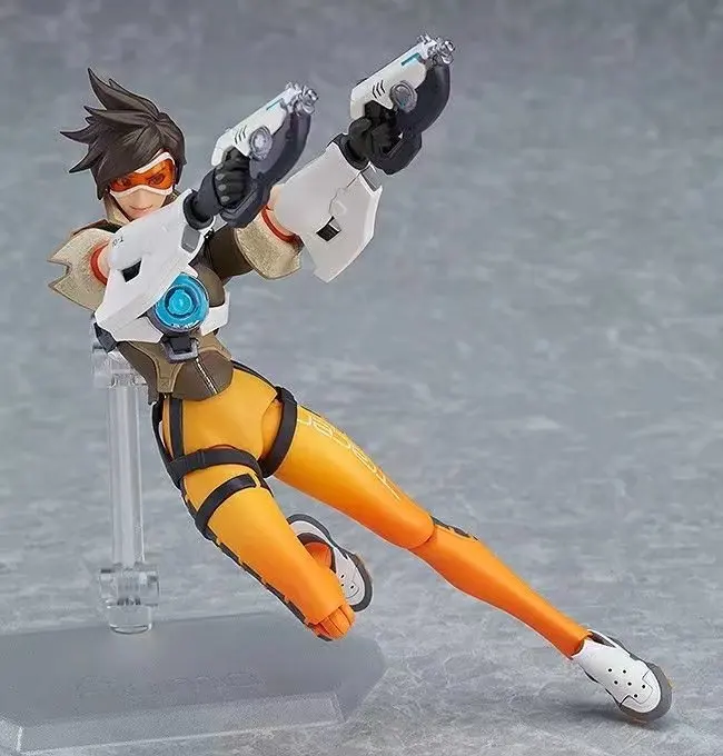 

14cm Overwatch Tracer Assembly Action Figures Super Movable Joints Face Change Models High Quality Pvc Statue Colection Toys