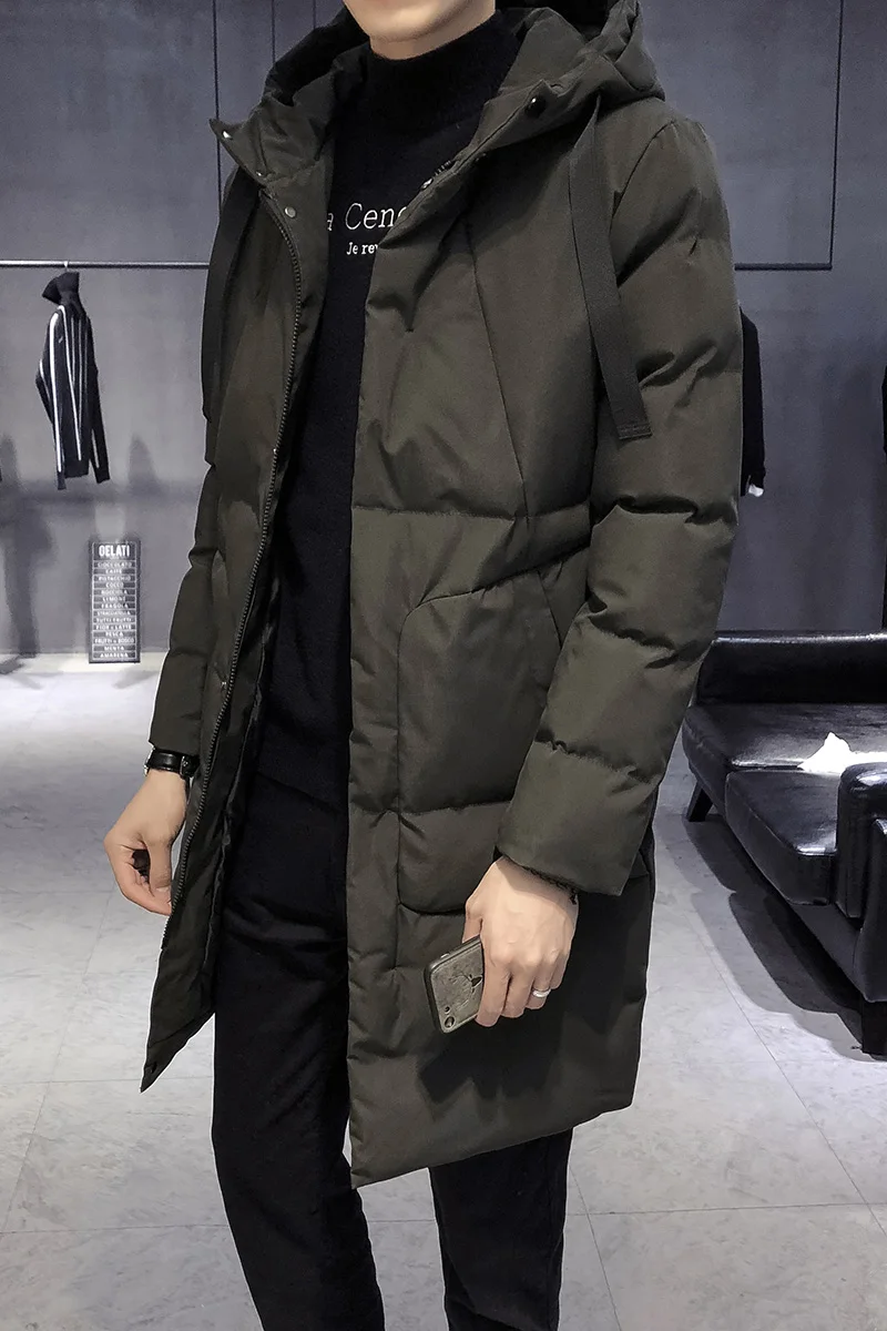 Great Value Winter Parka Men's Solid Jacket 2019 New Arrival Thick Warm Coat Long Hooded Jacket Collar Windproof Padded Coat Fashion Men