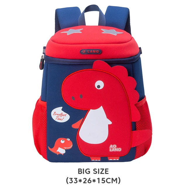 GREATOP New Children School Bags 3D Dinosaur Cartoon Kids Bag Cute Toddler School Boys Backpack Kindergarten Mochila Infantil B-Blue-M