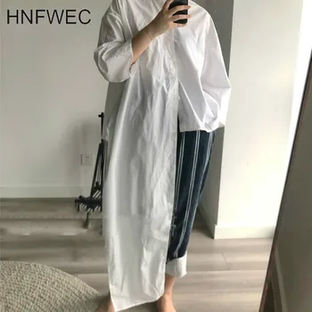 

Multiple Ways Of Wearing High Street Full Sleeve O Neck Women White Long Shirt 2019 Autumn Winter Female New Blouse L229