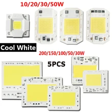 10-200W LED Chip Integrated 220V Cool White Input Light Source COB Smart IC