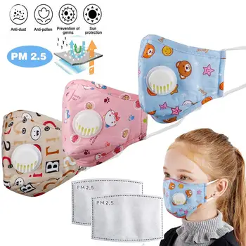 

PM2.5 Children Anti Dust Mouth Mask Activated Carbon Filter Windproof With Breathing Valve Face Mouth Masks Respirator