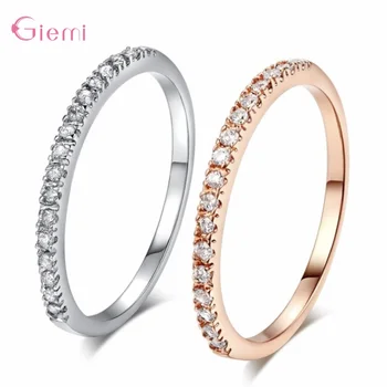

New Fashion 925 Sterling Silver Zircon Rings For Women High Quality Women Wedding Rings Jewelry Girlfriend Gift Rose Gold Color