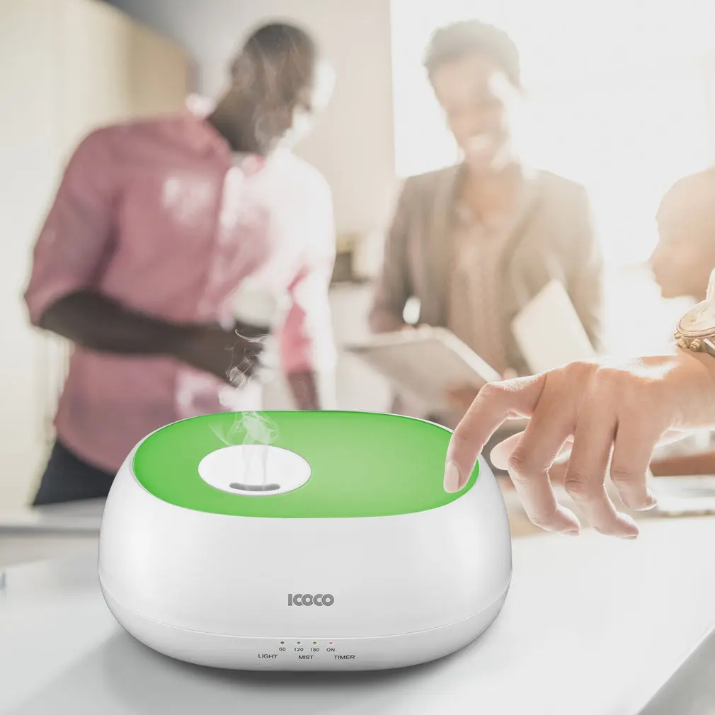 

ICOCO Four Timer Mode Light Therapy 7 Color LED Mood Lamp Essential Oil Ultrasonic Water Oxygen Aroma Diffuser Humidifier