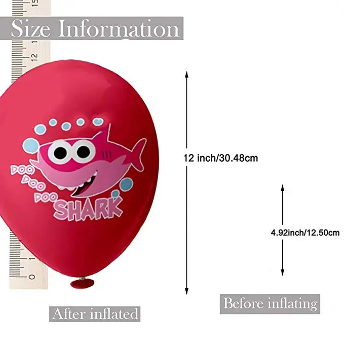1" 36 шт Детские милые акулы принадлежности для вечеринки воздушный шар латексная Акула Doo под морем детский душ День Рождения украшения для детей