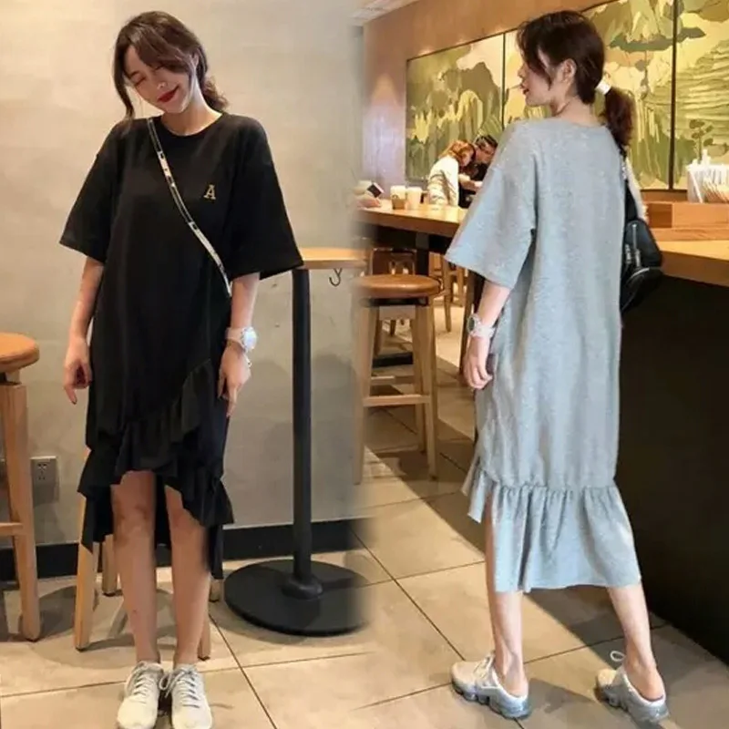 

Maternity Dress Summer New Style Fashion Korean-style Pregnant Women-Nursing Irregular wei nai qun 2019 Pregnant Women Dress