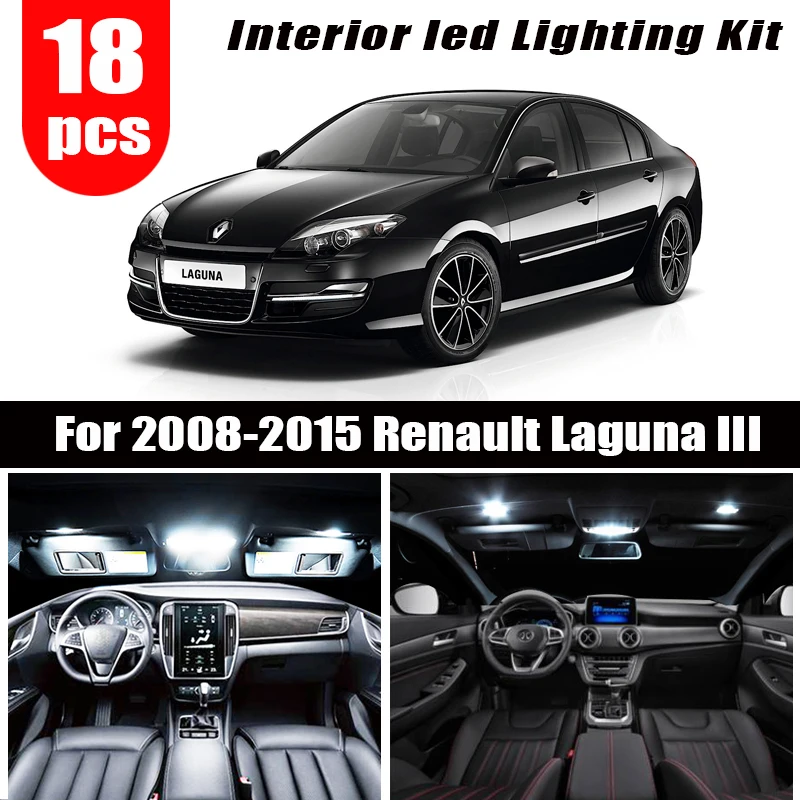Светодиодный купольный светильник для салона 18 шт. x 2008 2015 Renault Лагуна III 3 MK3 canbus
