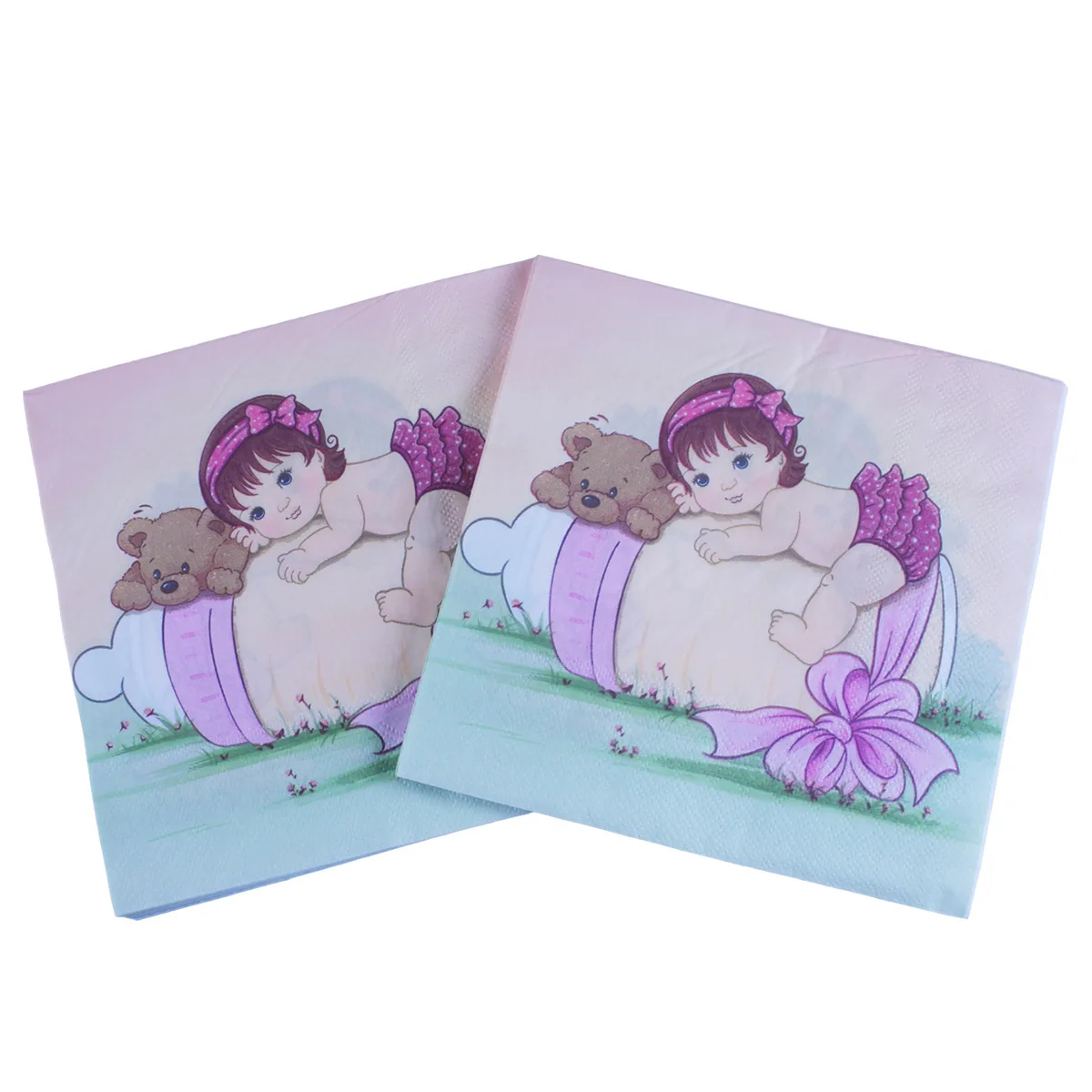 

33cm 20Pcs/lot Decoupage Servilletas Baby Girl Boy Gender Reveal Napkins Paper for Baby Shower Party Table Towels Decor 2-Layer