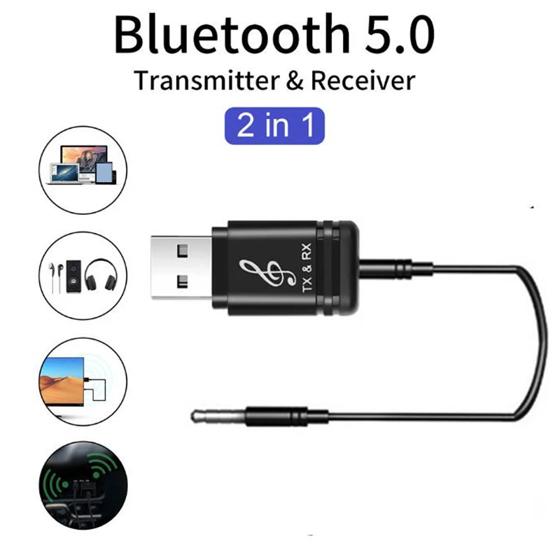 BT-218 USB Bluetooth Transmitter Receiver 2-in-1 Wireless Audio Adapter 5.0 For TV PC Stereo Audio Music Adapter For Speaker