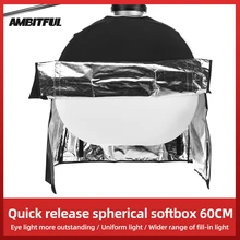 AMBITFUL – boîte à lumière sphérique pliable de 60cm, lanterne en papier, diffuseur de Globe en forme de boule pour Flash de Studio Bowens elinchrome Prodoto