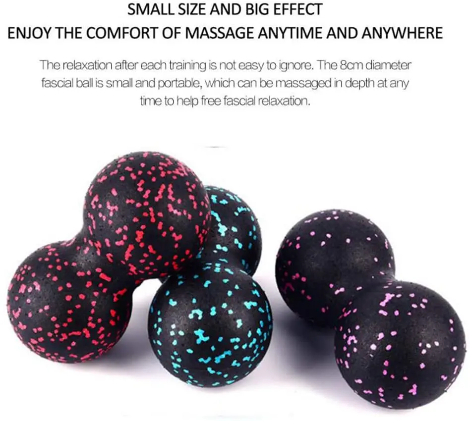 Fitness Massage Ball Peanut Ball Exercise Lacrosse for Deep Tissue Trigger Point Myofascial Release Foot Massage