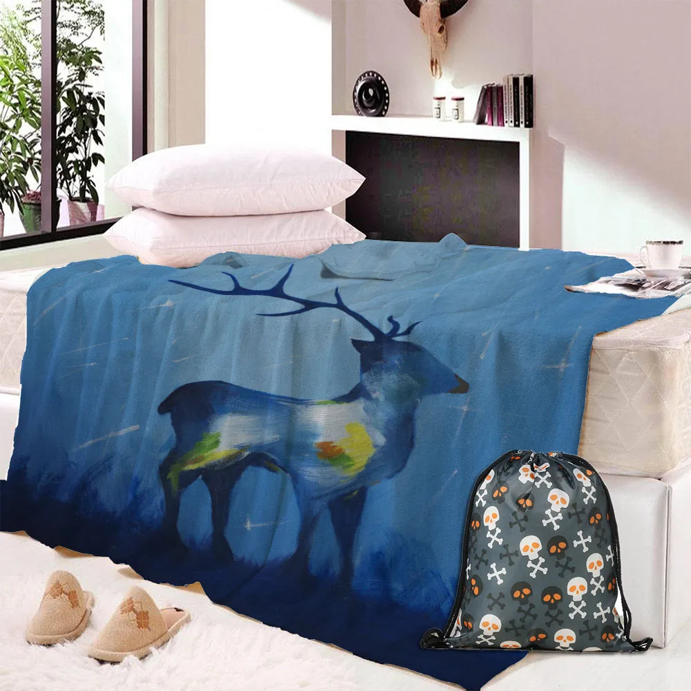 

Custom DIY Printing Throw Blanket Floral Deer Sherpa Fleece Blanket for Beds Sofa Elk Maternal Love Bedding Dropship