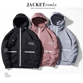 

CNUUIKOEK Men's Jacket Trendy Multi-pocket Jacket Overize Jacket Men's Windbreaker Hoodie Jackets Hip Hop Streetwear Jacket