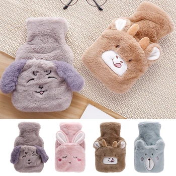 

Winter Warm Cartoon Hot Water Bottle PVC Stress Pain Relief Therapy Hot Water Bag With Knitted Soft Cozy Cover Hand Bag Tool