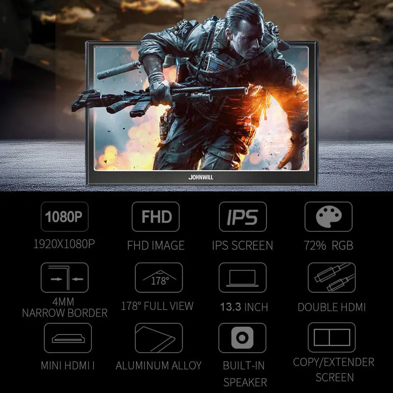 13.3 ġ 2K ġ ũ ޴ , PC 1080P hdmi IPS LCD LED ÷ ǻ , PS3 PS4 Xbox one Raspberry Pi
