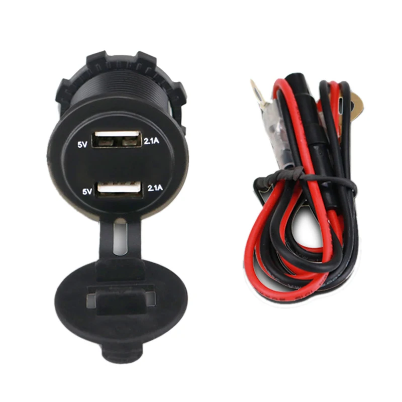 4.2A автомобиля 2 Порты и разъёмы Dual USB зарядное устройство адаптер гнездо для автомобильного прикуривателя светодиодный вольтметр с Водонепроницаемый Крышка для DC 12 V-24 V автомобилей транспортных средств