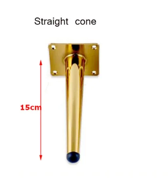 4pcs Metal Furniture legs Straight Cone And Oblique Cone Table Leg Sofa Chair Leg coffee tables Furniture fittings,15/20/25/30CM gold straight 15cm