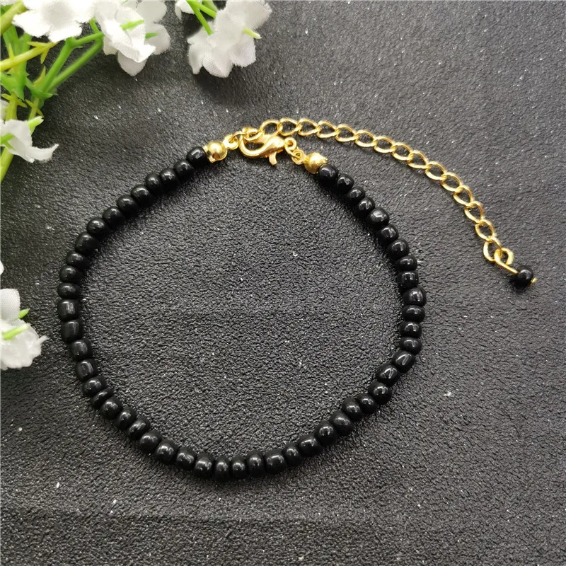 

New Arrival 4 mm Beads Charm Bracelets for Women Bohemian Gold Color Hand Chain 2019 Fashion Jewelry Bracelet Female 13 Color