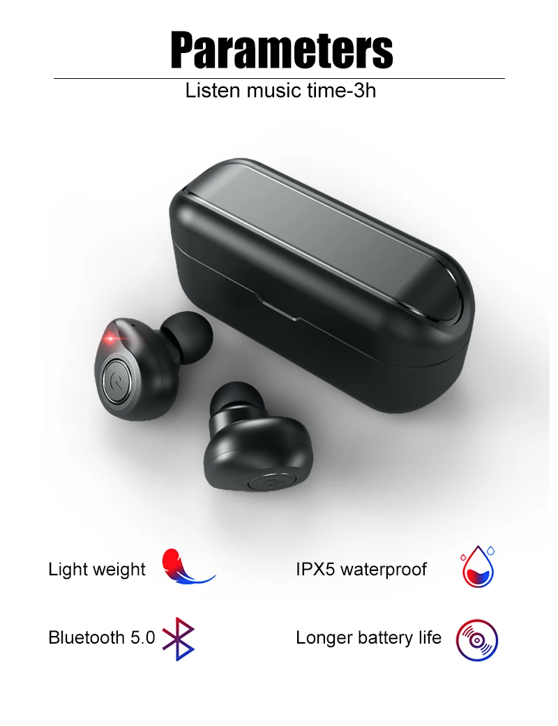 Bluetooth 5.0 Earphones True Wireless Headphone V11 TWS Waterproof Headset Stereo Sport Earbuds with Charging Box Mic HiFi Sound (10)