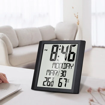 

Portable Large Display Digital Alarm Clock Electronic Calendar Wall Table Clock Classic Household Office Decor Products