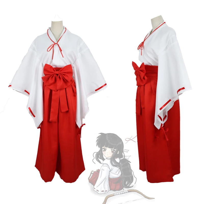 Аниме Косплей Inuyasha костюм Kikyo для девочек традиционное японское кимоно костюмы