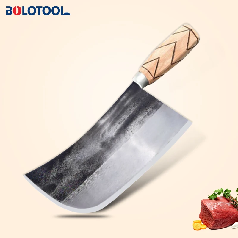 

Handmade Forged Cleaver Kitchen Knife Meat Slicing Chopping Vegetable Cutting Chef Knife Chinese Butcher Knife High Carbon Steel