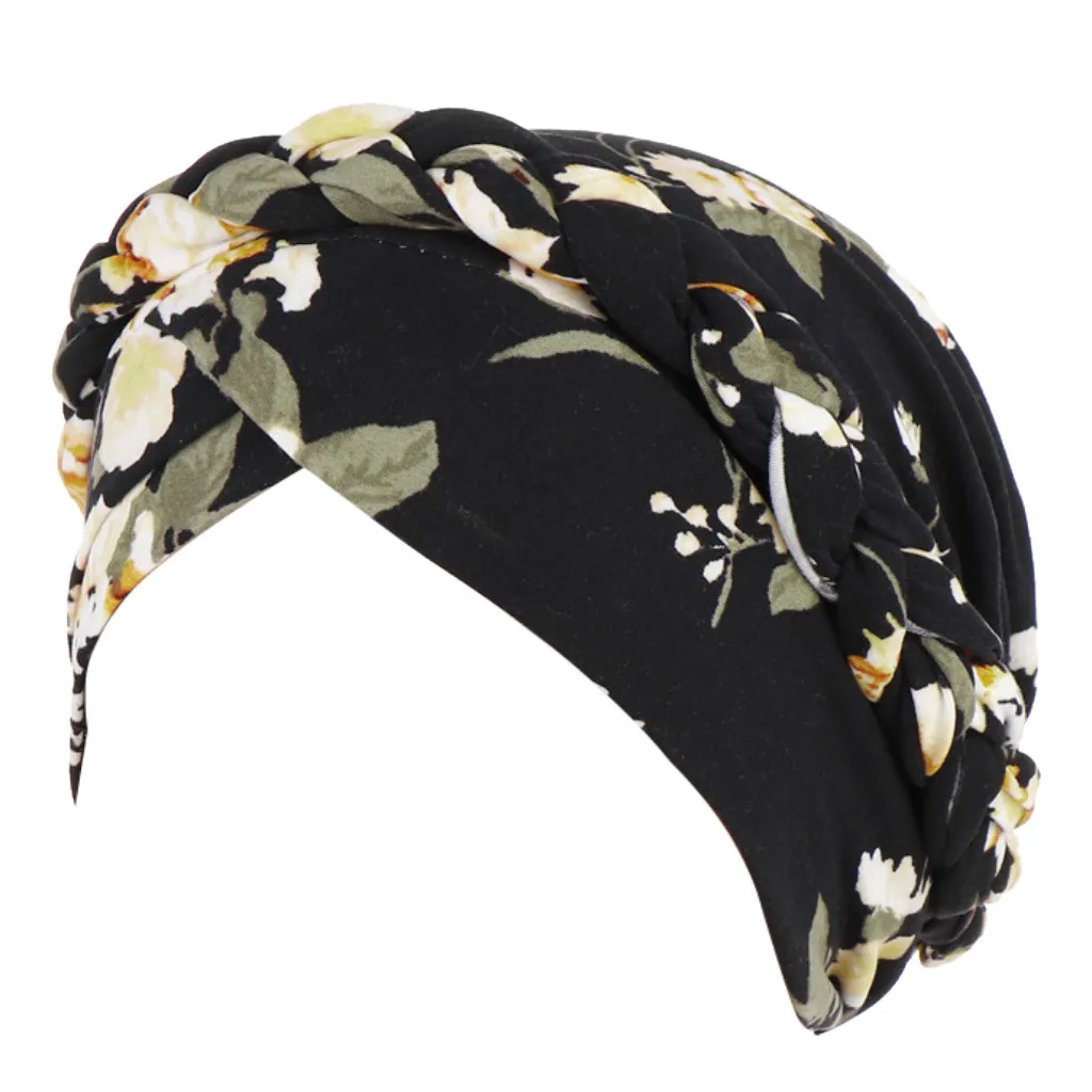 Для женщин Цветочный оплетка Индия шляпа мусульманских рюшами Хемо шапочка-тюрбан Обёрточная бумага Кепки шляпы для женская летняя обувь шляпа от солнца высокое качество - Цвет: A