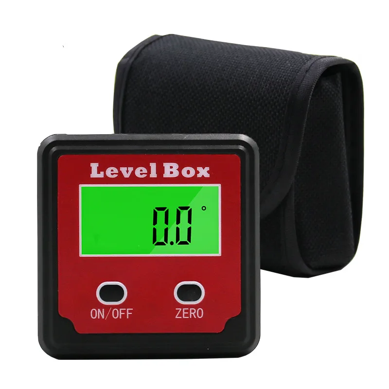  Red Precision digital protractor inclinometer Level box digital angle finder Bevel Box with magnet 