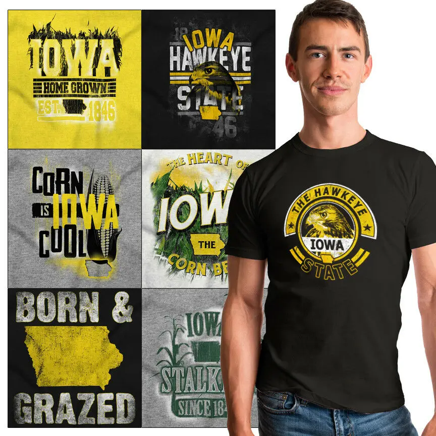Iowa Country Farm Tee Shirt Midwestern Graphic T-Shirt For Men Gift TShirts T Short Sleeve Free Shipping cheap wholesa |