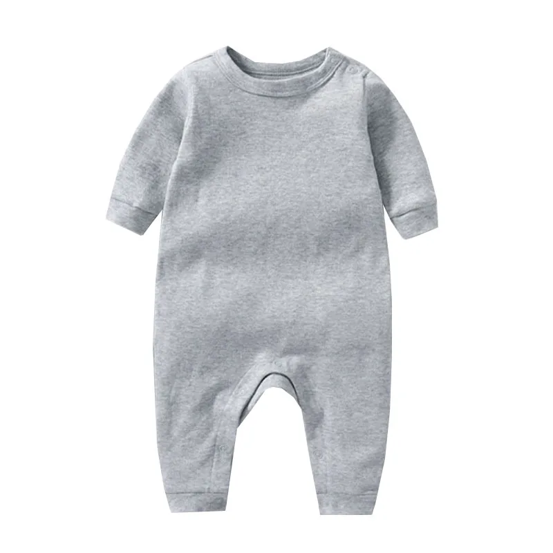 

Spring autumn infant cotton romper solid color long-sleeved 0-3 year old baby jumpsuit boys girls Korean quality childr clothing