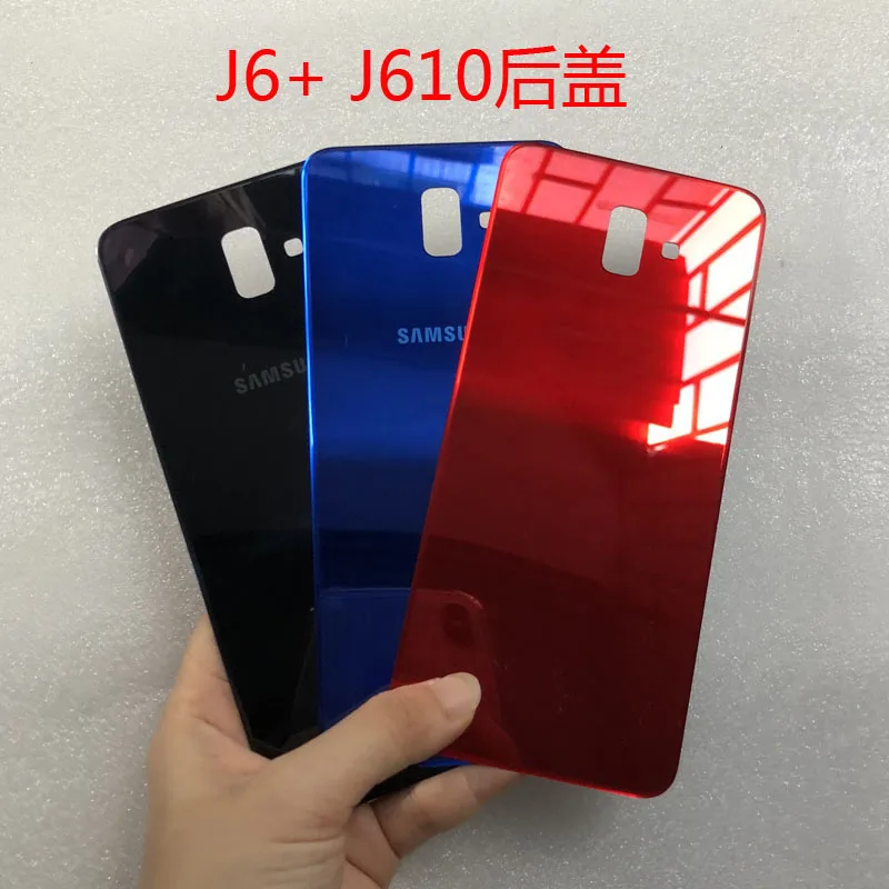 Для Galaxy J6 Plus 2018 J610 / + SM-J610 Крышка батарейного отсека задняя стеклянная крышка