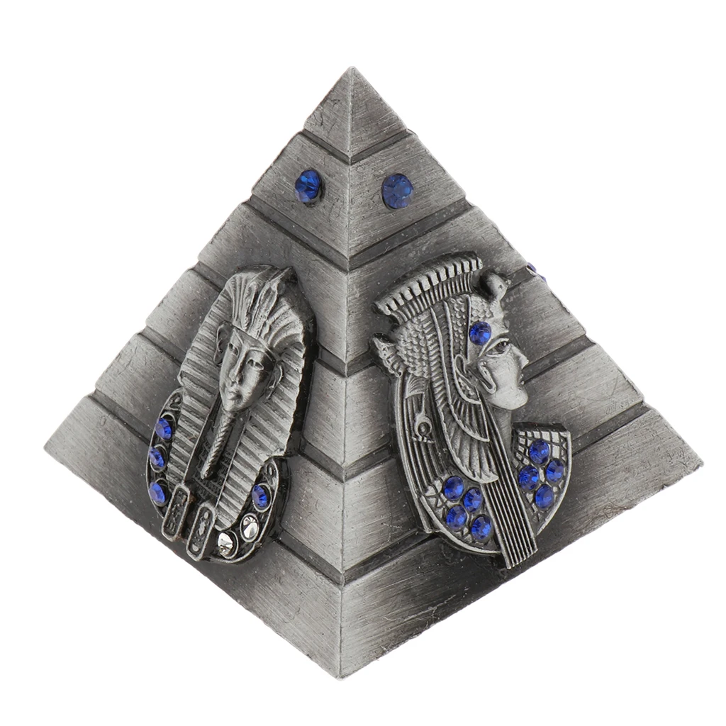 Vintage Metal Egyptian Pyramids Building Model Pyramid Statues Home Desktop Decoration Office Cafe Ornaments Travelling Souvenir