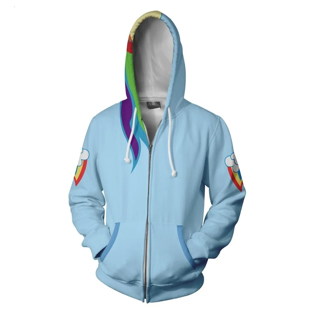 

Hot My Little Pony Rainbow Dash Costumes Rainbow Dash 3D Printed Sweatshirt Sweater Cosplay Anime Cartoon hooded sweater Jackets