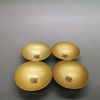 

Chinese Pure Brass Dragon Phoenix Small Dish Statue
