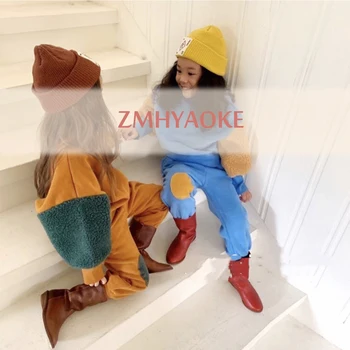 

ZMHYAOKE 2020 New Girls Outfits Thanksgiving Toddler Girl Clothes My First Christmas Boy Velvet Clothes Girls Winter Outfits