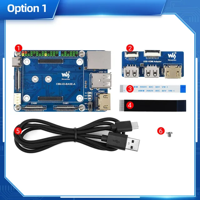 B Full Ver Onboard CSI/DSI/FAN/HDMI/USB/RJ45 Connectors,USB HDMI Adapter,FFC Cable,USB-A to USB-C Cable for Raspberry Pi Compute Module 4 IO Board Kits,Include Mini Base Board B Full Ver Onboard CSI/DSI/FAN/HDMI/USB/RJ45 Connectors,USB HDMI Adapter,FFC Cable,USB-A to USB-C Cable for Raspberry Pi Compute Module 4 IO Board Kits,Include Mini Base Board