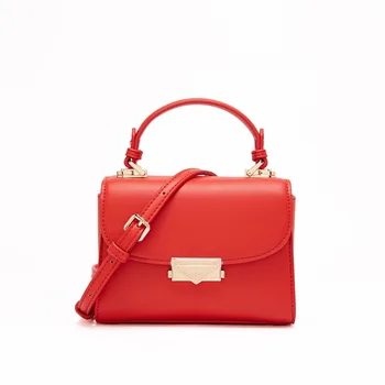 

2020 New European and American Women's Leather Bags Solid Color Square Sling Bag Lock Fashion Bag Luxury Bag