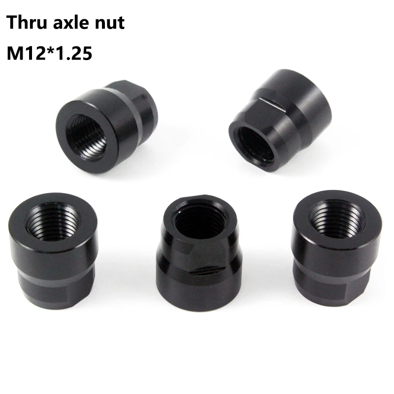 Bicycle Thru Axle M12x1.25mm Nut 1.25mm Thread Pitch Axle Nuts M12 Axle