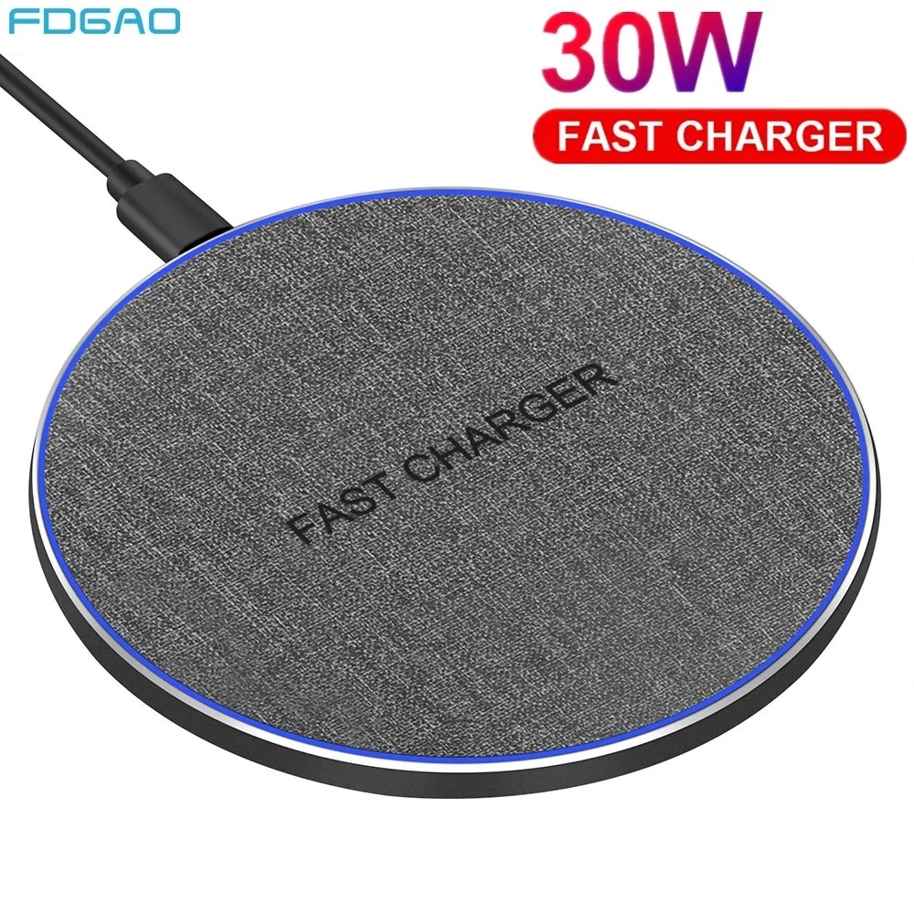 FDGAO 30W Fast Wireless Charger For Samsung Galaxy S21 S20 S10 Qi Induction Charging Pad for iPhone 13 12 11 Pro XS Max XR X 8 wireless chargers