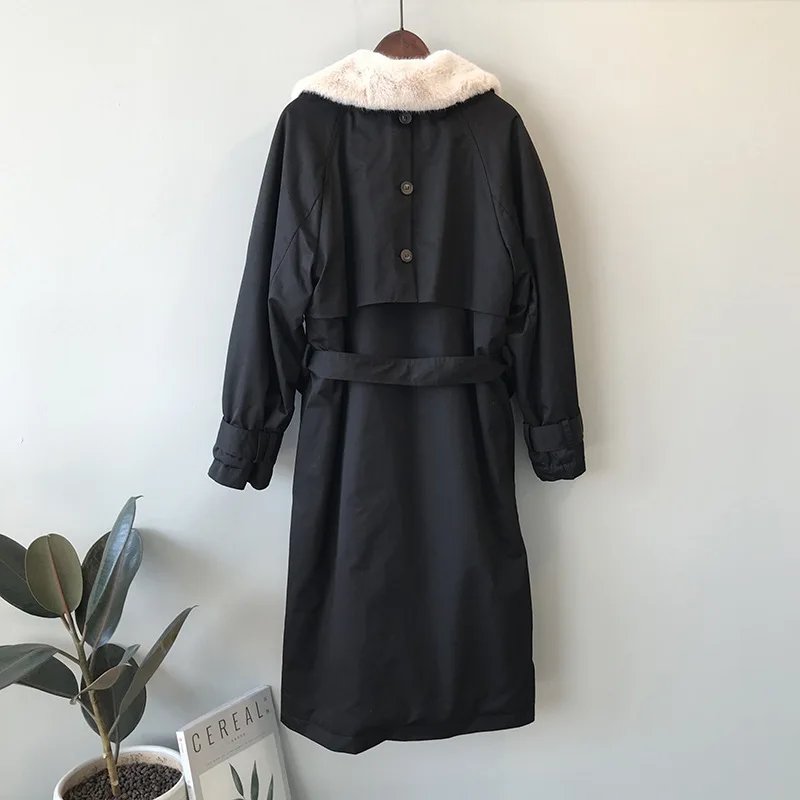 Меховое зимнее длинное пальто с отложным воротником и длинным рукавом, женские топы на одной пуговице, Женское пальто Casaco Feminino