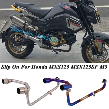 

Slip On For Honda MSX125 MSX125SF M3 Motorcycle Akrapovice Exhaust Escape Modiifed Front Middle Link Pipe Without Muffler 51mm