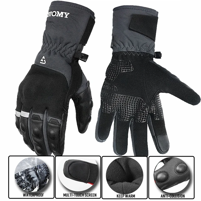 Guantes de invierno para motocicleta para hombre, resistentes al viento,  impermeables, para montar en Moto, pantalla táctil, Motocross - AliExpress